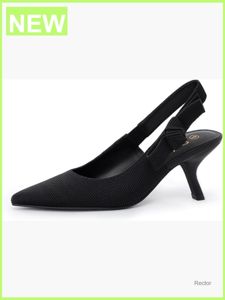 Slingback Kitten Heels Closed Pointed Toe Bowknot Pumps Dress Shoes